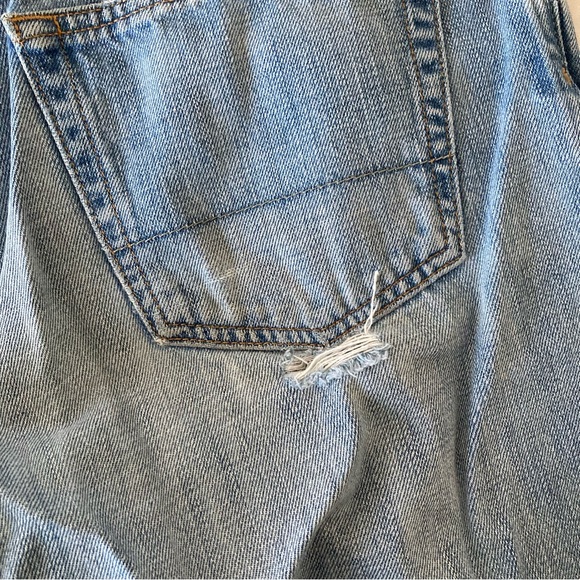 Eddie Bauer 32x32 (hemmed to 32x30 with a raw edge) upcycled jeans in blue wash - Picture 8 of 11